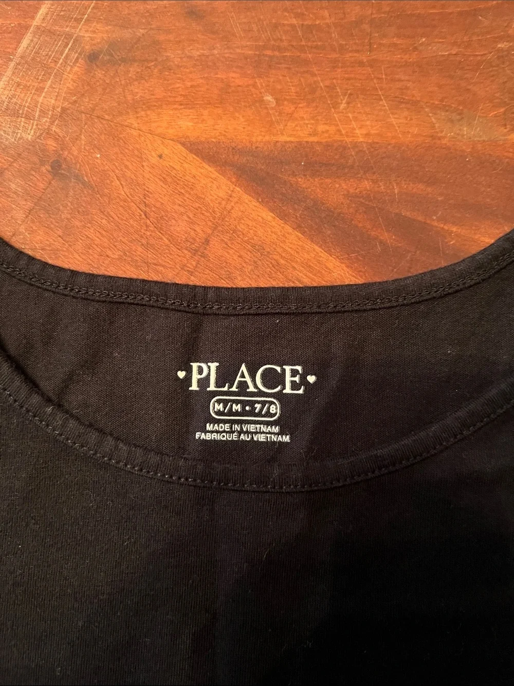 PLACE Black Short Sleeve Fit-and-Flare Dress